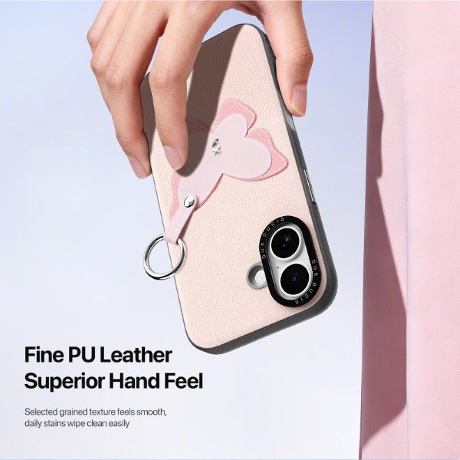 Dux Ducis - iPhone 17 Case - Leather Hardcase - Luvy Series - Light Pink