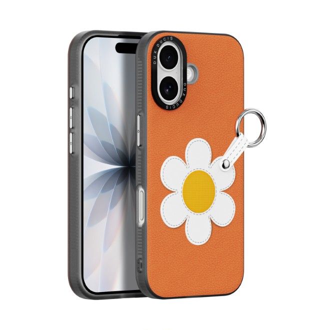 Dux Ducis - Étui pour iPhone 17 - Étui rigide en cuir - Série Luvy - Orange