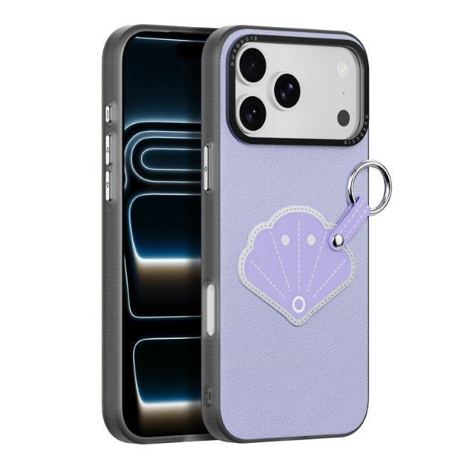Dux Ducis - Étui pour iPhone 17 Pro - Étui rigide en cuir - Série Luvy - Violet