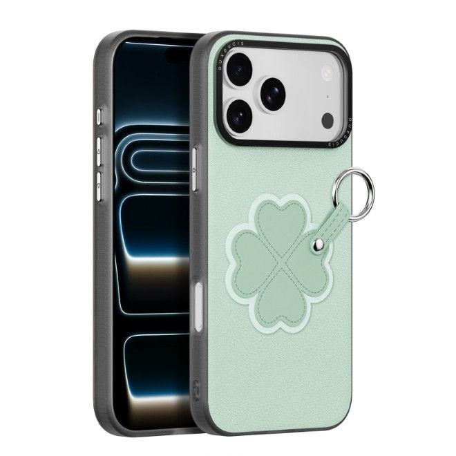 Dux Ducis - Étui pour iPhone 17 Pro - Coque rigide en cuir - Série Luvy - Vert