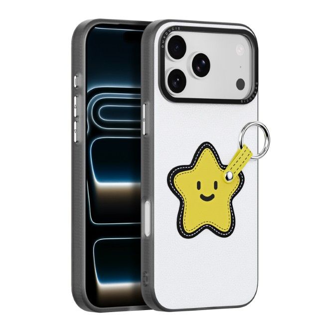 Dux Ducis - Étui pour iPhone 17 Pro - Étui rigide en cuir - Série Luvy - Blanc