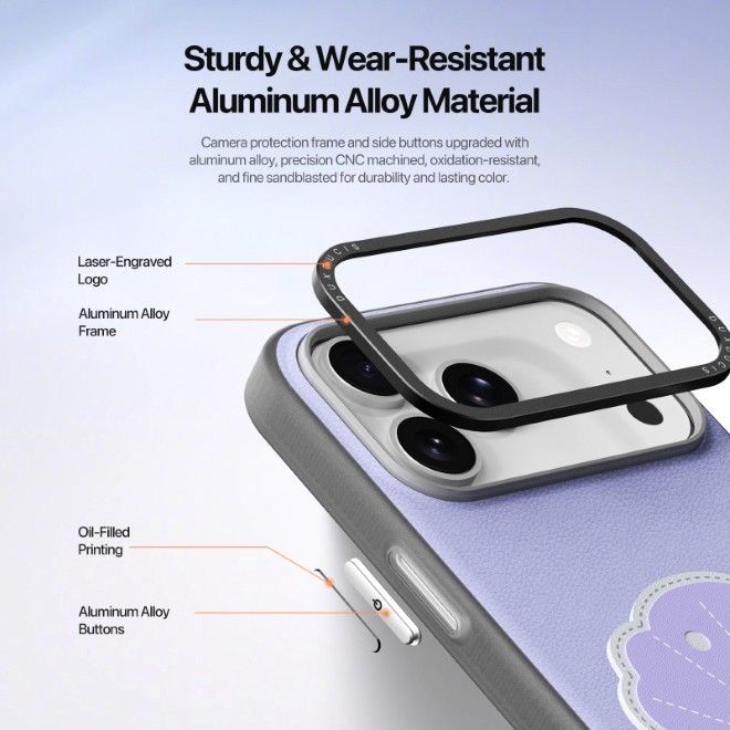 Dux Ducis - iPhone 17 Pro Max Hülle - Leder Hardcase - Luvy Series - lila