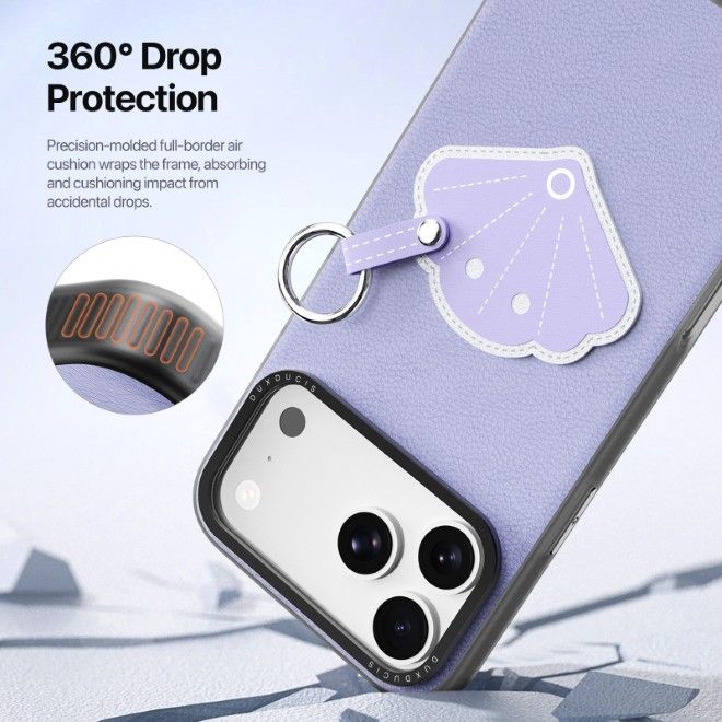 Dux Ducis - iPhone 17 Pro Max Hülle - Leder Hardcase - Luvy Series - lila