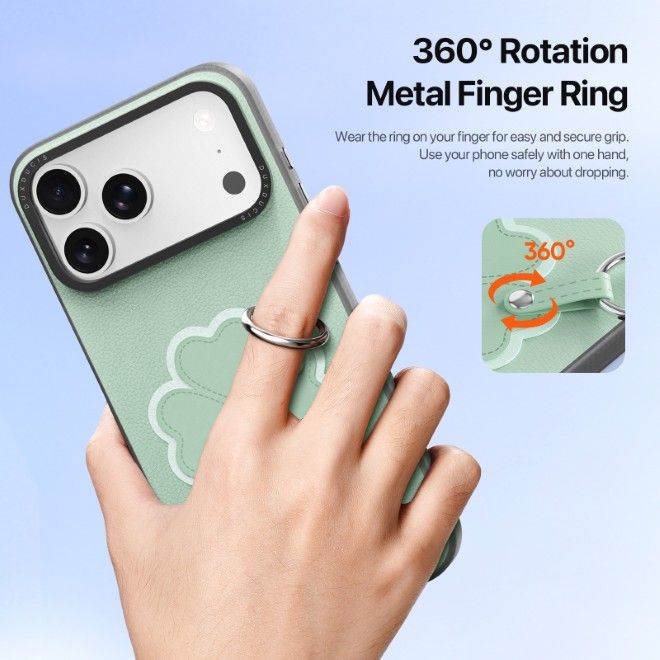 Dux Ducis - iPhone 17 Pro Max Hülle - Leder Hardcase - Luvy Series - grün