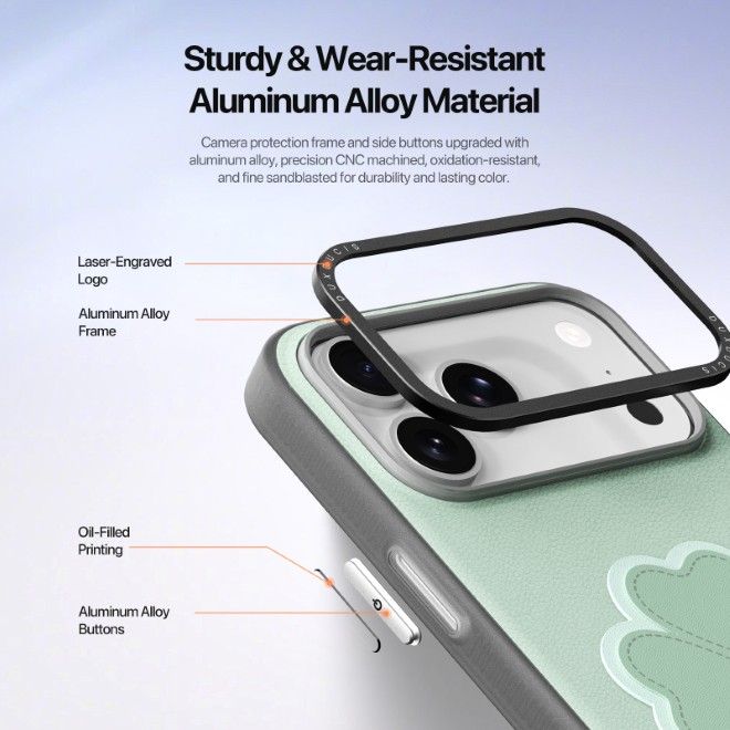 Dux Ducis - iPhone 17 Pro Max Hülle - Leder Hardcase - Luvy Series - grün