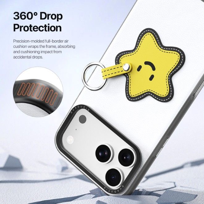 Dux Ducis - iPhone 17 Pro Max Hülle - Leder Hardcase - Luvy Series - weiss