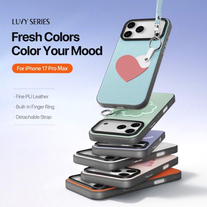 Dux Ducis - iPhone 17 Pro Max Hülle - Leder Hardcase - Luvy Series - blau