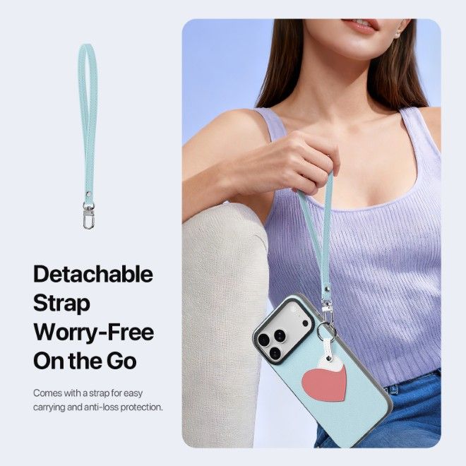 Dux Ducis - iPhone 17 Pro Max Hülle - Leder Hardcase - Luvy Series - blau