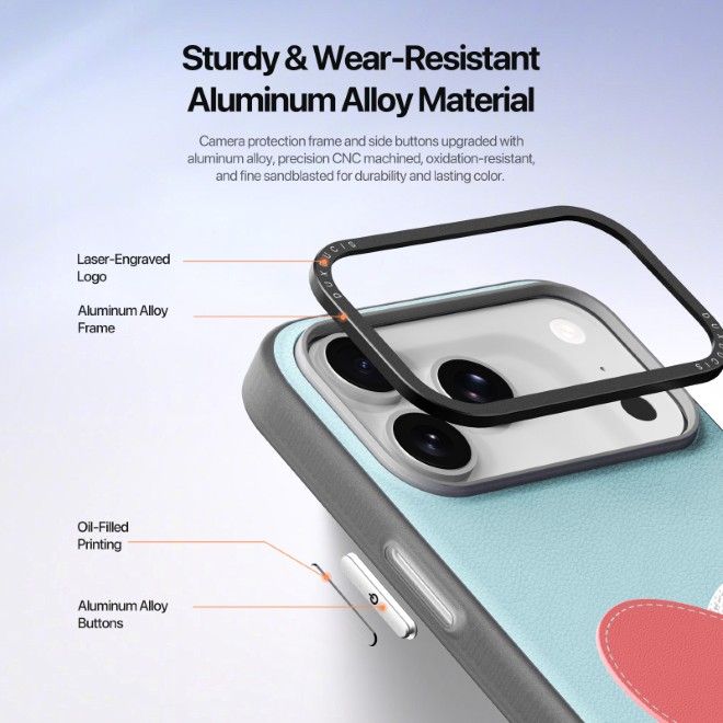 Dux Ducis - iPhone 17 Pro Max Hülle - Leder Hardcase - Luvy Series - blau