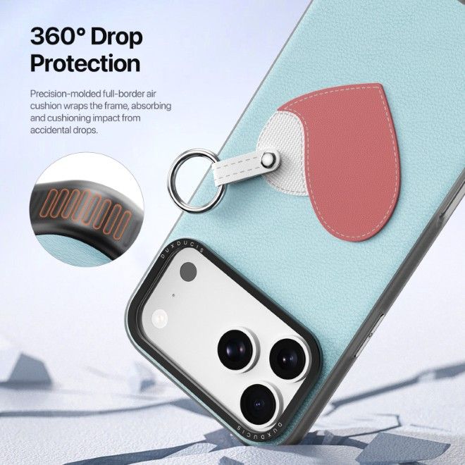 Dux Ducis - iPhone 17 Pro Max Hülle - Leder Hardcase - Luvy Series - blau