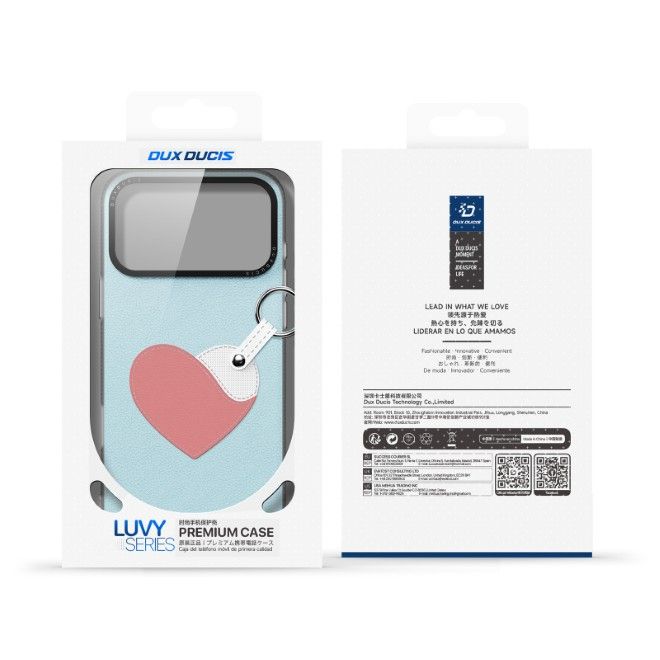 Dux Ducis - iPhone 17 Pro Max Hülle - Leder Hardcase - Luvy Series - blau