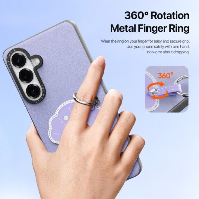 Dux Ducis - Samsung Galaxy S26 Hülle - Leder Hardcase - Luvy Series - lila