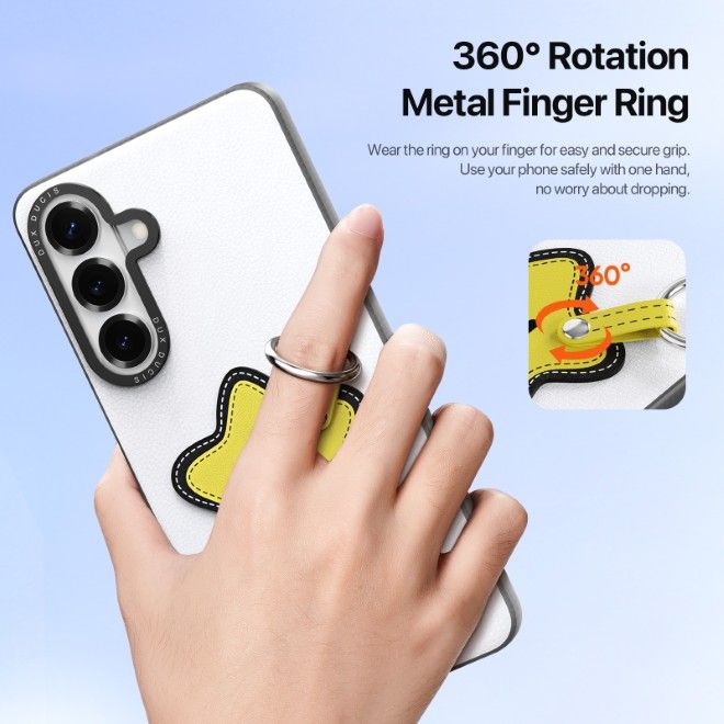 Dux Ducis - Samsung Galaxy S26 Hülle - Leder Hardcase - Luvy Series - weiss