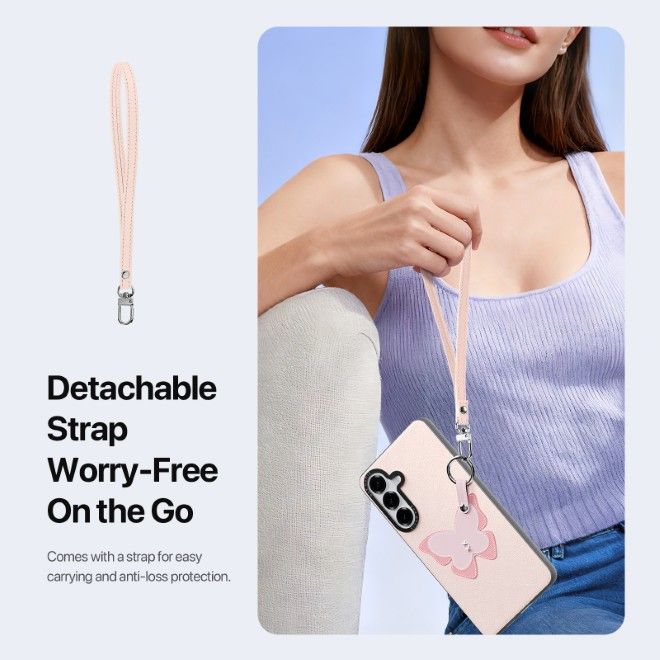 Dux Ducis - Samsung Galaxy S26 Hülle - Leder Hardcase - Luvy Series - hellpink