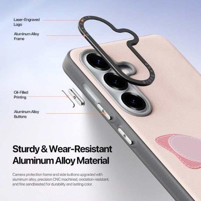 Dux Ducis - Samsung Galaxy S26 Hülle - Leder Hardcase - Luvy Series - hellpink