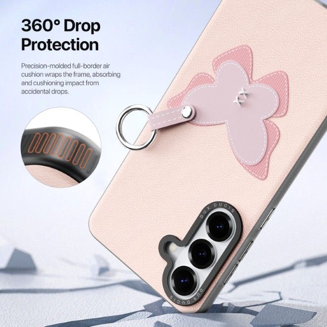 Dux Ducis - Samsung Galaxy S26 Hülle - Leder Hardcase - Luvy Series - hellpink