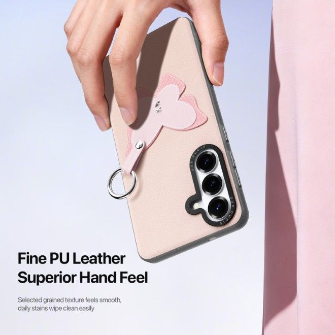 Dux Ducis - Samsung Galaxy S26 Hülle - Leder Hardcase - Luvy Series - hellpink