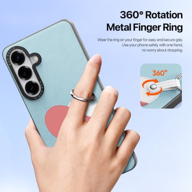 Dux Ducis - Samsung Galaxy S26 Hülle - Leder Hardcase - Luvy Series - blau