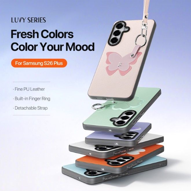 Dux Ducis - Samsung Galaxy S26+ Hülle - Leder Hardcase - Luvy Series - hellpink