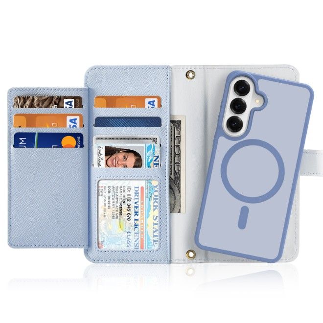 Dux Ducis - Samsung Galaxy S26 Hülle - Kunstleder Bookcover - MagSafe kompatibel - Lawa Series - hellblau
