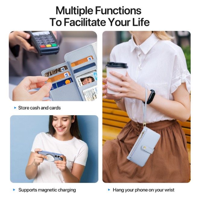 Dux Ducis - Samsung Galaxy S26 Hülle - Kunstleder Bookcover - MagSafe kompatibel - Lawa Series - hellblau