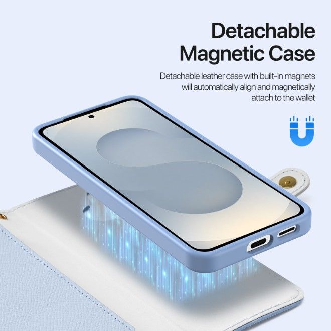 Dux Ducis - Samsung Galaxy S26 Hülle - Kunstleder Bookcover - MagSafe kompatibel - Lawa Series - hellblau