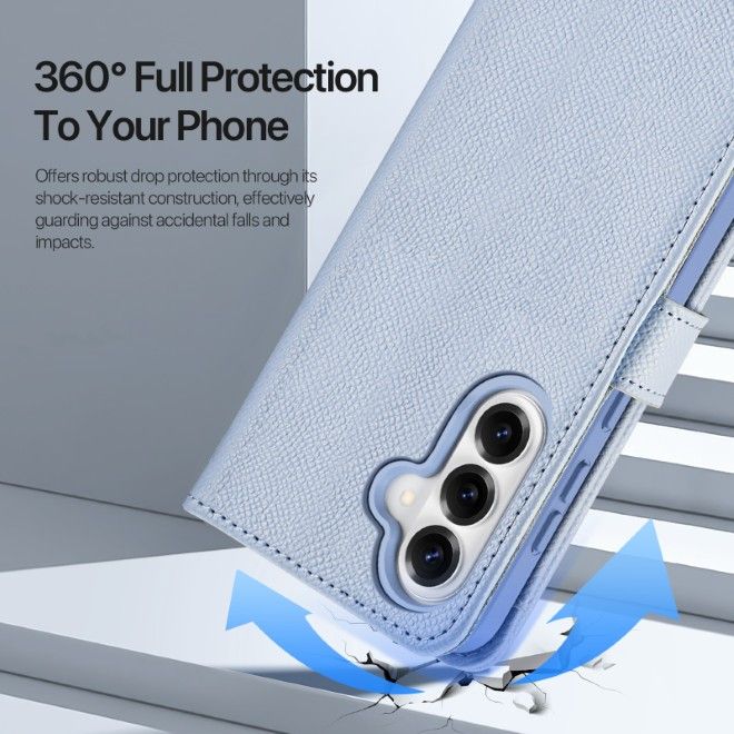 Dux Ducis - Samsung Galaxy S26 Hülle - Kunstleder Bookcover - MagSafe kompatibel - Lawa Series - hellblau