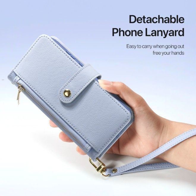 Dux Ducis - Samsung Galaxy S26 Hülle - Kunstleder Bookcover - MagSafe kompatibel - Lawa Series - hellblau