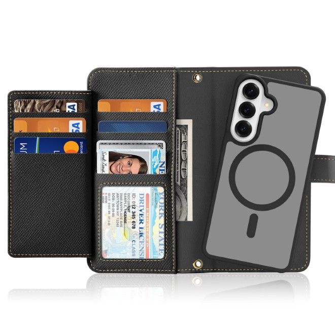 Dux Ducis - Samsung Galaxy S26+ Hülle - Kunstleder Bookcover - MagSafe kompatibel - Lawa Series - schwarz