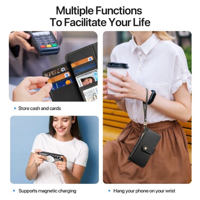 Dux Ducis - Samsung Galaxy S26+ Hülle - Kunstleder Bookcover - MagSafe kompatibel - Lawa Series - schwarz