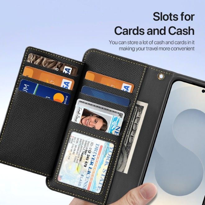 Dux Ducis - Samsung Galaxy S26+ Hülle - Kunstleder Bookcover - MagSafe kompatibel - Lawa Series - schwarz