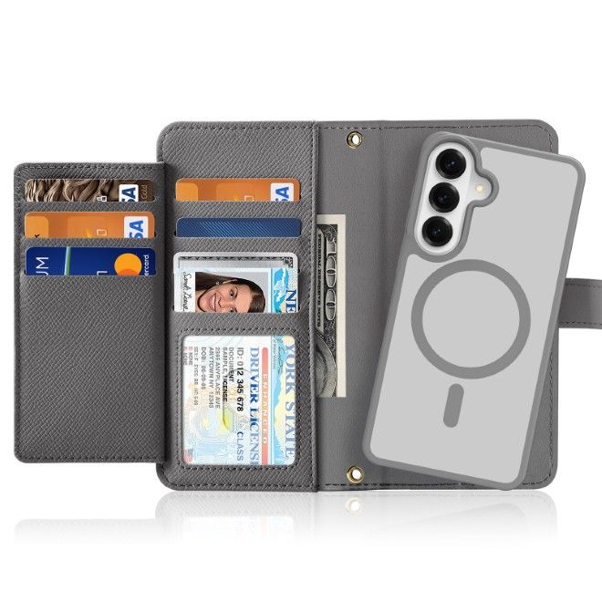 Dux Ducis - Samsung Galaxy S26+ Hülle - Kunstleder Bookcover - MagSafe kompatibel - Lawa Series - grau