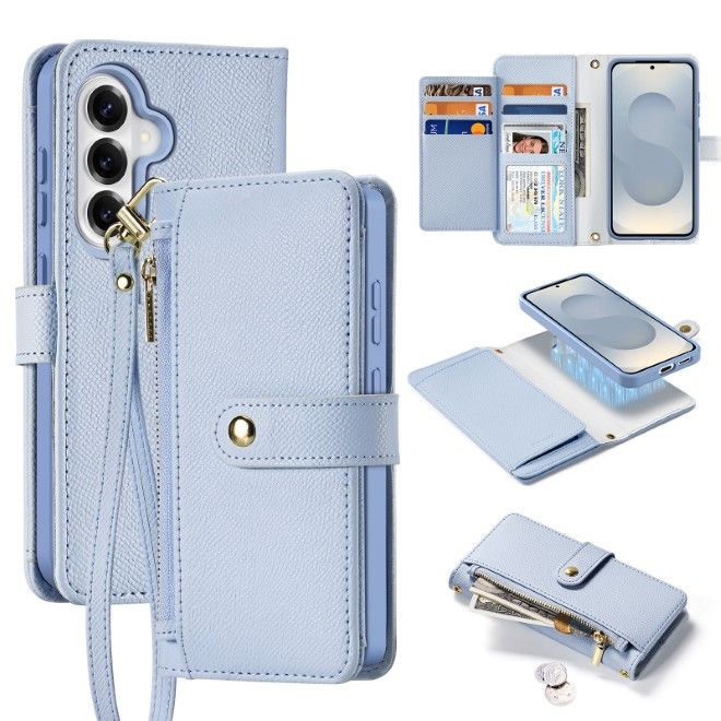 Dux Ducis - Samsung Galaxy S26+ Hülle - Kunstleder Bookcover - MagSafe kompatibel - Lawa Series - hellblau