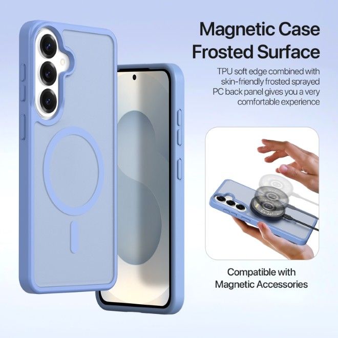 Dux Ducis - Samsung Galaxy S26+ Hülle - Kunstleder Bookcover - MagSafe kompatibel - Lawa Series - hellblau