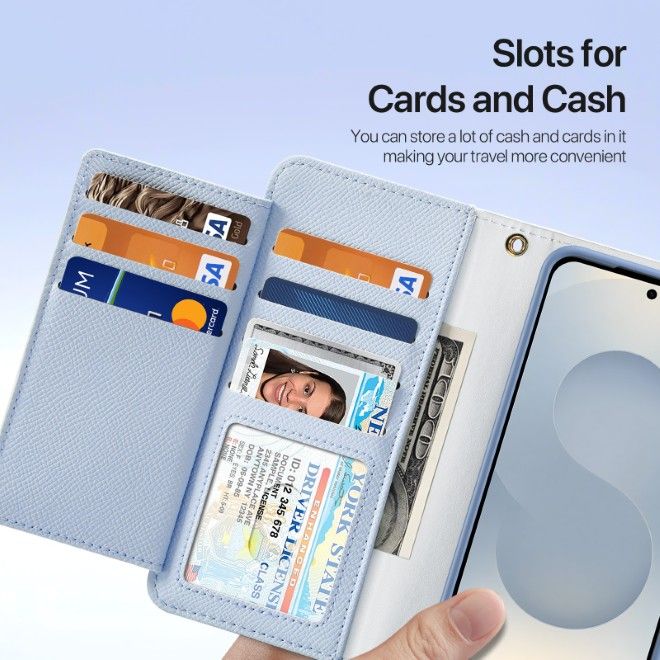 Dux Ducis - Samsung Galaxy S26+ Hülle - Kunstleder Bookcover - MagSafe kompatibel - Lawa Series - hellblau