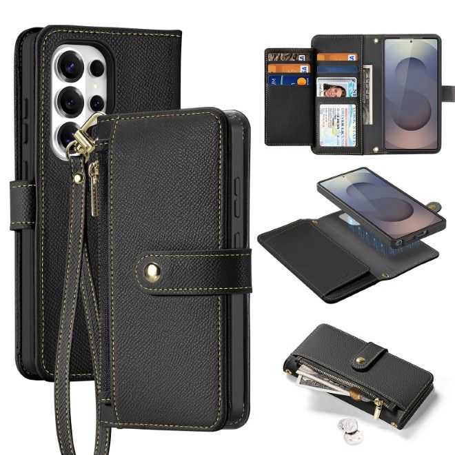 Étui Dux Ducis pour Samsung Galaxy S26 Ultra - Étui livre en similicuir - Compatible MagSafe - Série Lawa - Noir