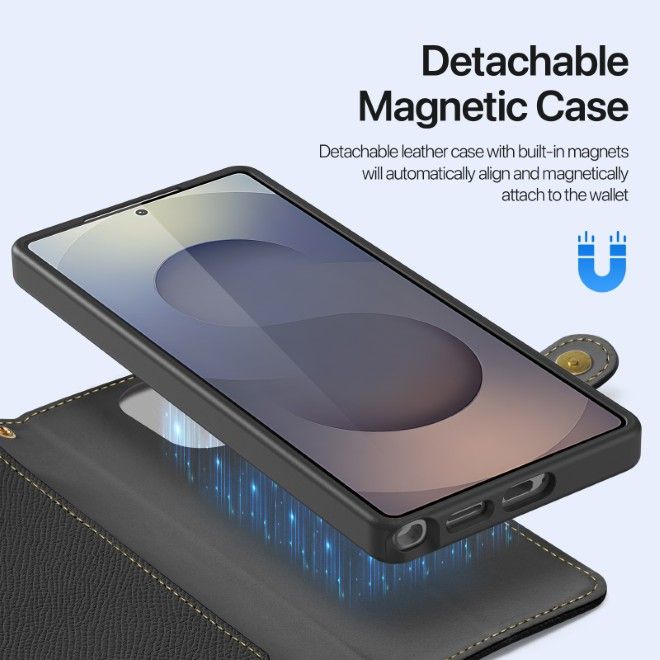 Étui Dux Ducis pour Samsung Galaxy S26 Ultra - Étui livre en similicuir - Compatible MagSafe - Série Lawa - Noir