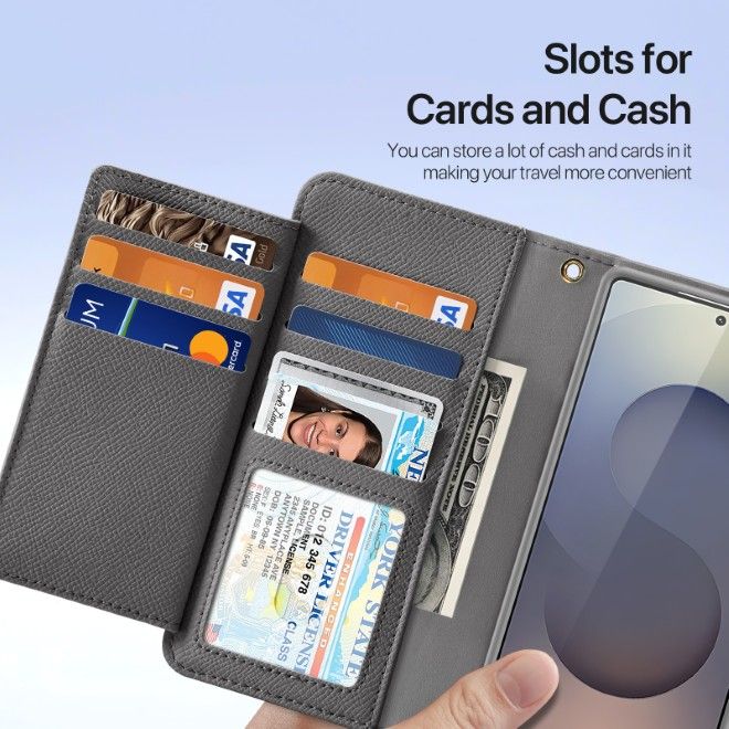 Dux Ducis - Samsung Galaxy S26 Ultra Hülle - Kunstleder Bookcover - MagSafe kompatibel - Lawa Series - grau