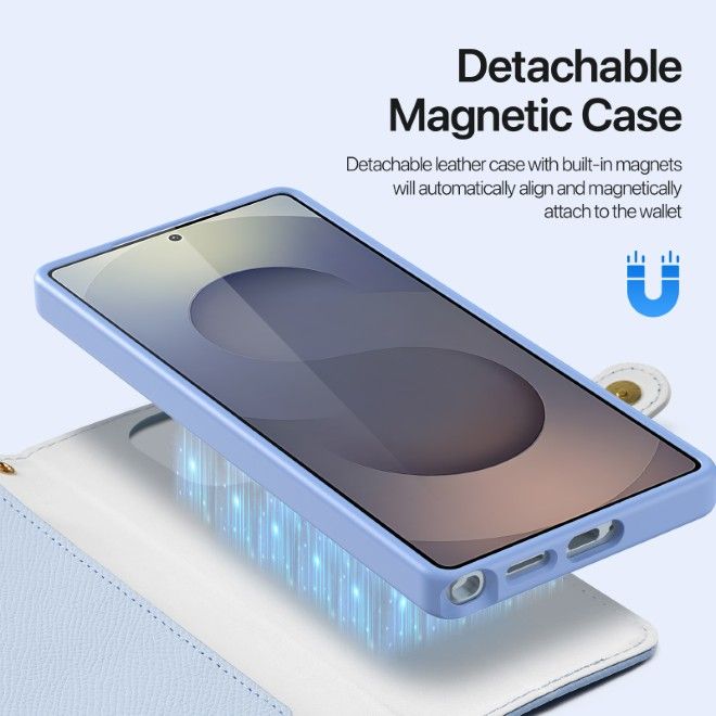 Dux Ducis - Samsung Galaxy S26 Ultra Hülle - Kunstleder Bookcover - MagSafe kompatibel - Lawa Series - hellblau