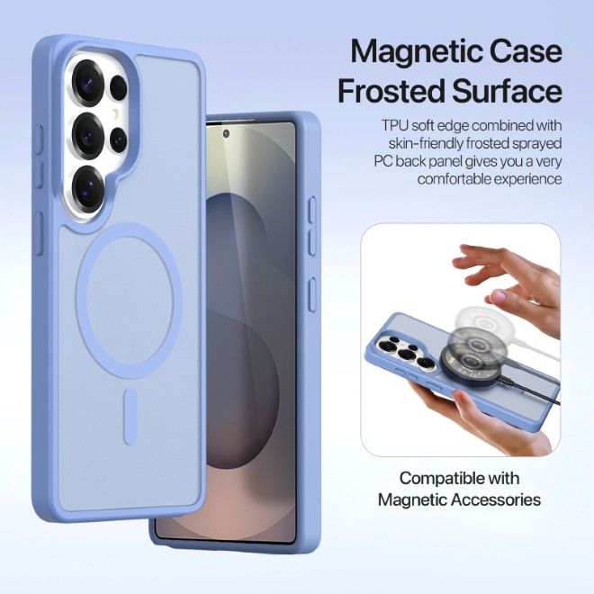 Dux Ducis - Samsung Galaxy S26 Ultra Hülle - Kunstleder Bookcover - MagSafe kompatibel - Lawa Series - hellblau