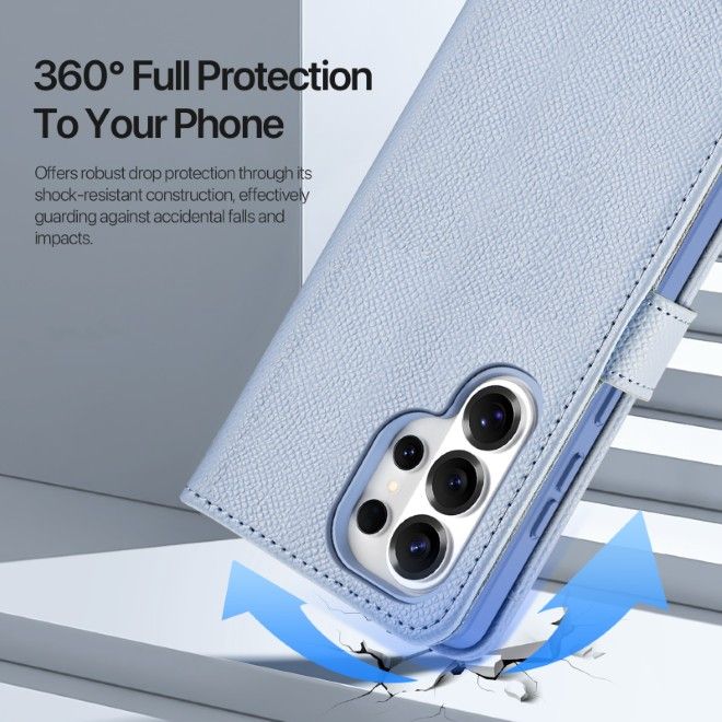 Dux Ducis - Samsung Galaxy S26 Ultra Hülle - Kunstleder Bookcover - MagSafe kompatibel - Lawa Series - hellblau