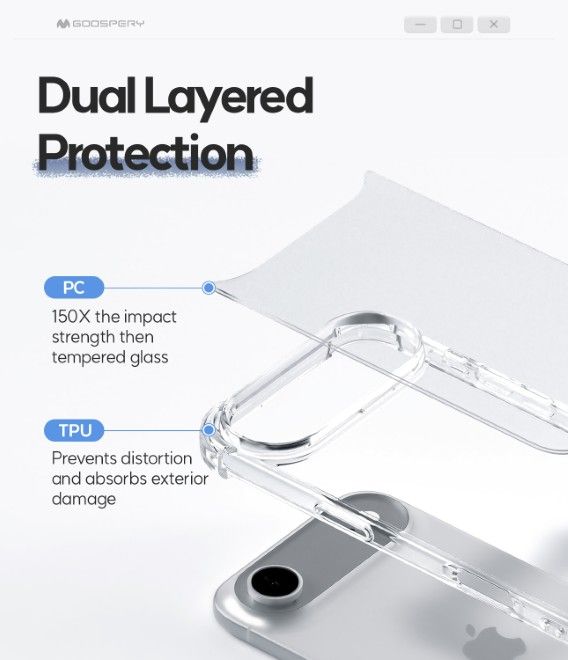 Goospery - iPhone 17 Handyhülle - Solides Plastik Case - Super Protect Series - transparent