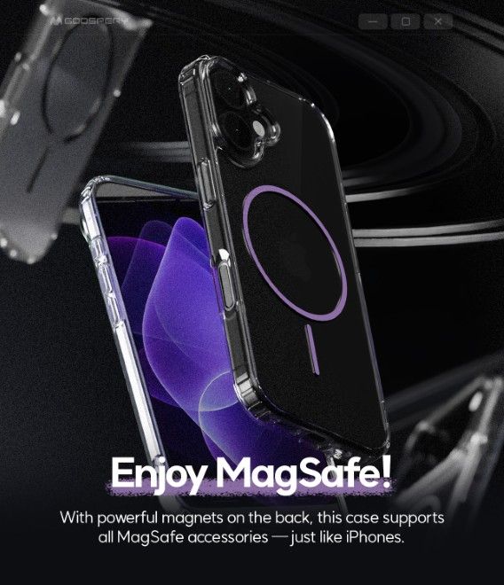 Goospery - iPhone 17 Handyhülle - MagSafe Design Jel Hard Case Series - schwarz