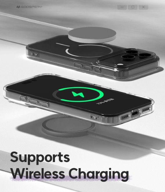 Goospery - iPhone 17 Pro Max Handyhülle - MagSafe Design Jel Hard Case Series - schwarz