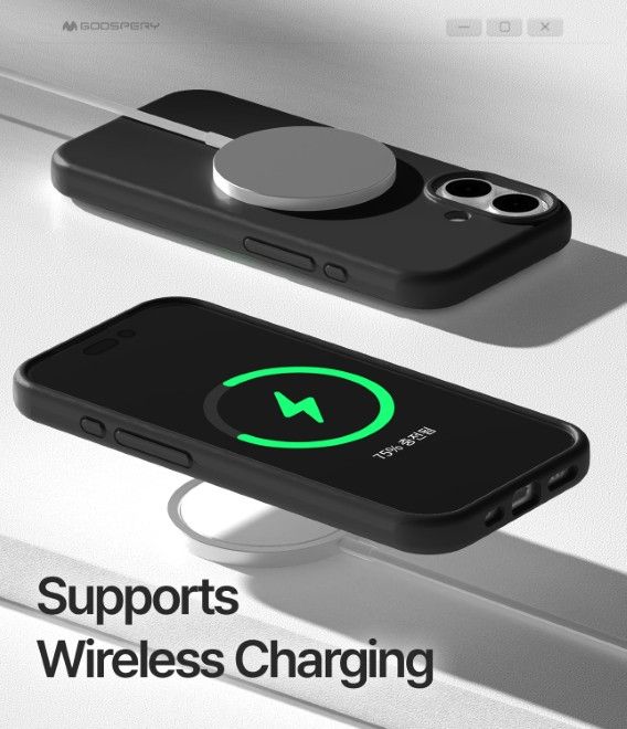 Goospery - iPhone 17 Hülle - Pure MagSafe Silicone Case Series - schwarz