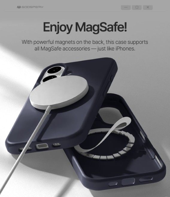 Goospery - iPhone 17 case - Pure MagSafe Silicone Case Series - navy