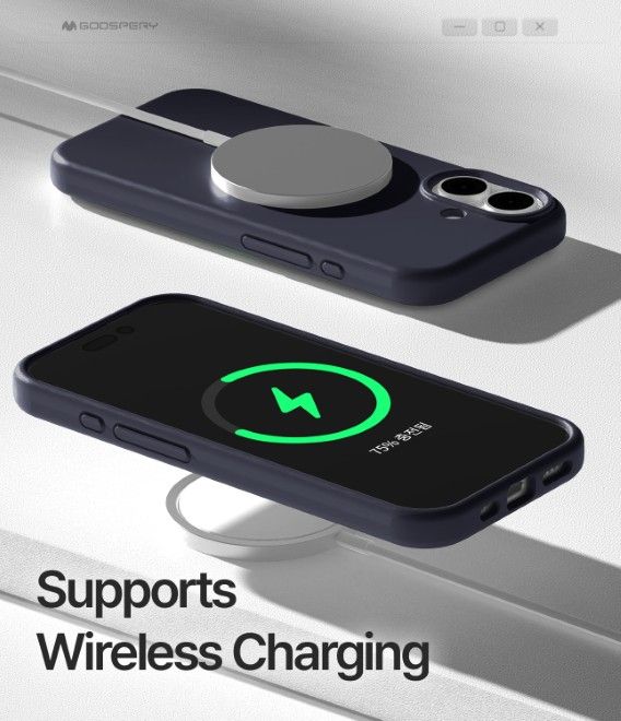 Goospery - iPhone 17 case - Pure MagSafe Silicone Case Series - navy