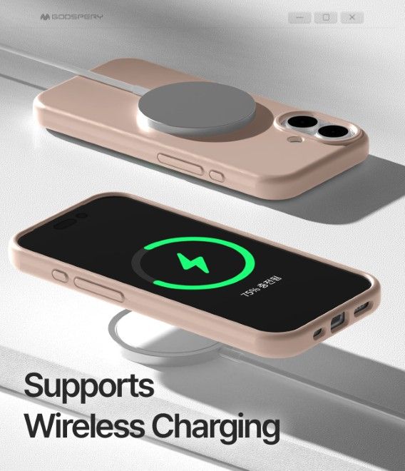 Goospery - iPhone 17 case - Pure MagSafe Silicone Case Series - pink sand