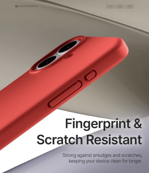 Goospery - Coque pour iPhone 17 - Série Pure MagSafe Silicone - rouge