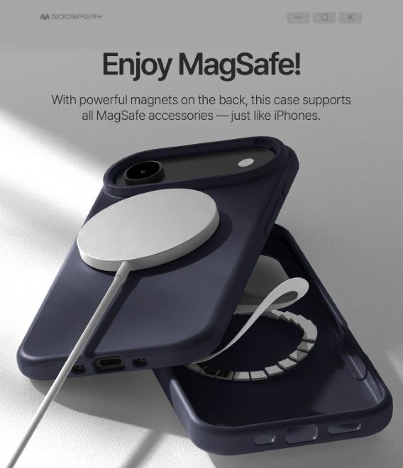 Goospery - iPhone Air Case - Pure MagSafe Silicone Case Series - navy